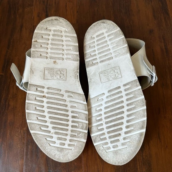 DR. MARTENS Romi Chunky Platform Ankle Strap Sandal White Patent Leather - Picture 11 of 12